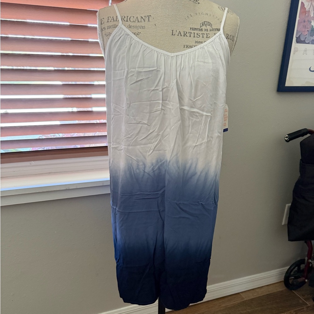 White to Navy Ombre Nightgown
